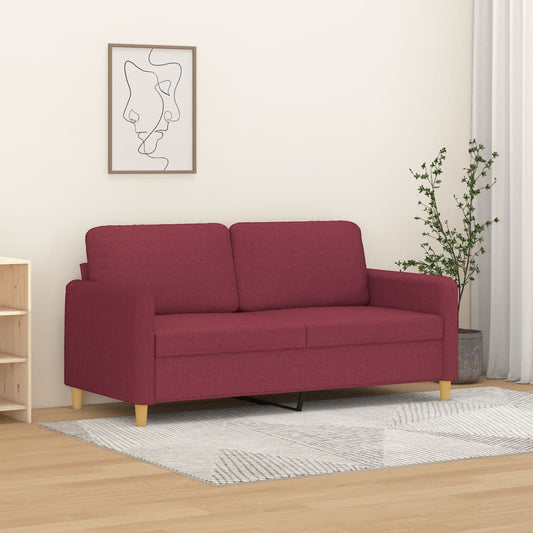 2-seater sofa in 140 cm red fabric