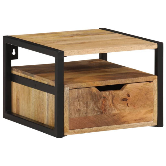 Wall mounted bedside table 35x35x25 cm acacia wood