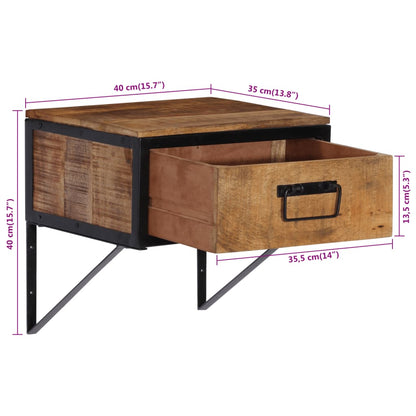 Bedside table 40x35x40 cm solid mango wood