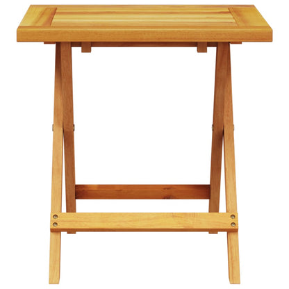 Sun lounger with cushion and solid acacia wood table
