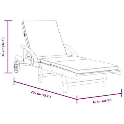 Sun loungers with cushions 2 pcs 200x68x83 cm solid acacia