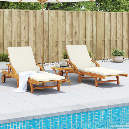 Sun loungers with cushions 2 pcs 200x68x83 cm solid acacia