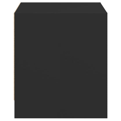 Mesas de cabeceira c/ portas de vidro 2 pcs 35x37x42 cm preto