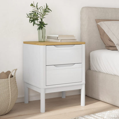Bedside table 45x39x57 cm solid pine wood white