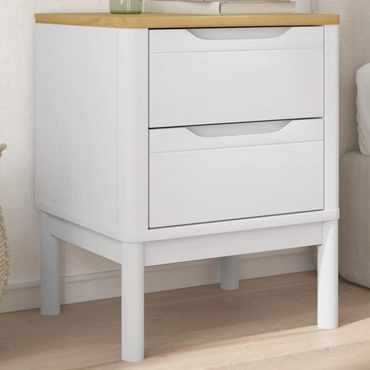 Bedside table 45x39x57 cm solid pine wood white