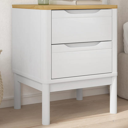 Bedside table 45x39x57 cm solid pine wood white