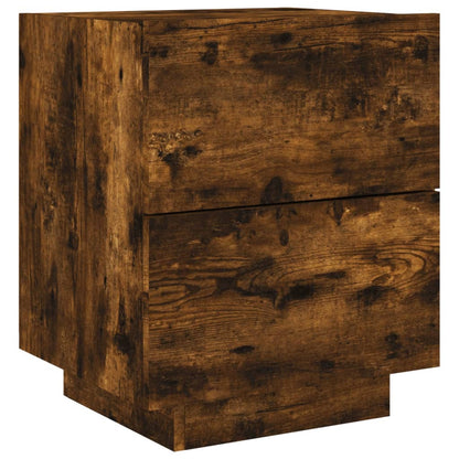 Bedside tables with LEDs 2 pcs made from smoked oak wood