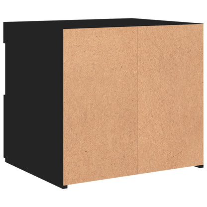 Mesa de cabeceira com luzes LED 50x40x45 cm preto