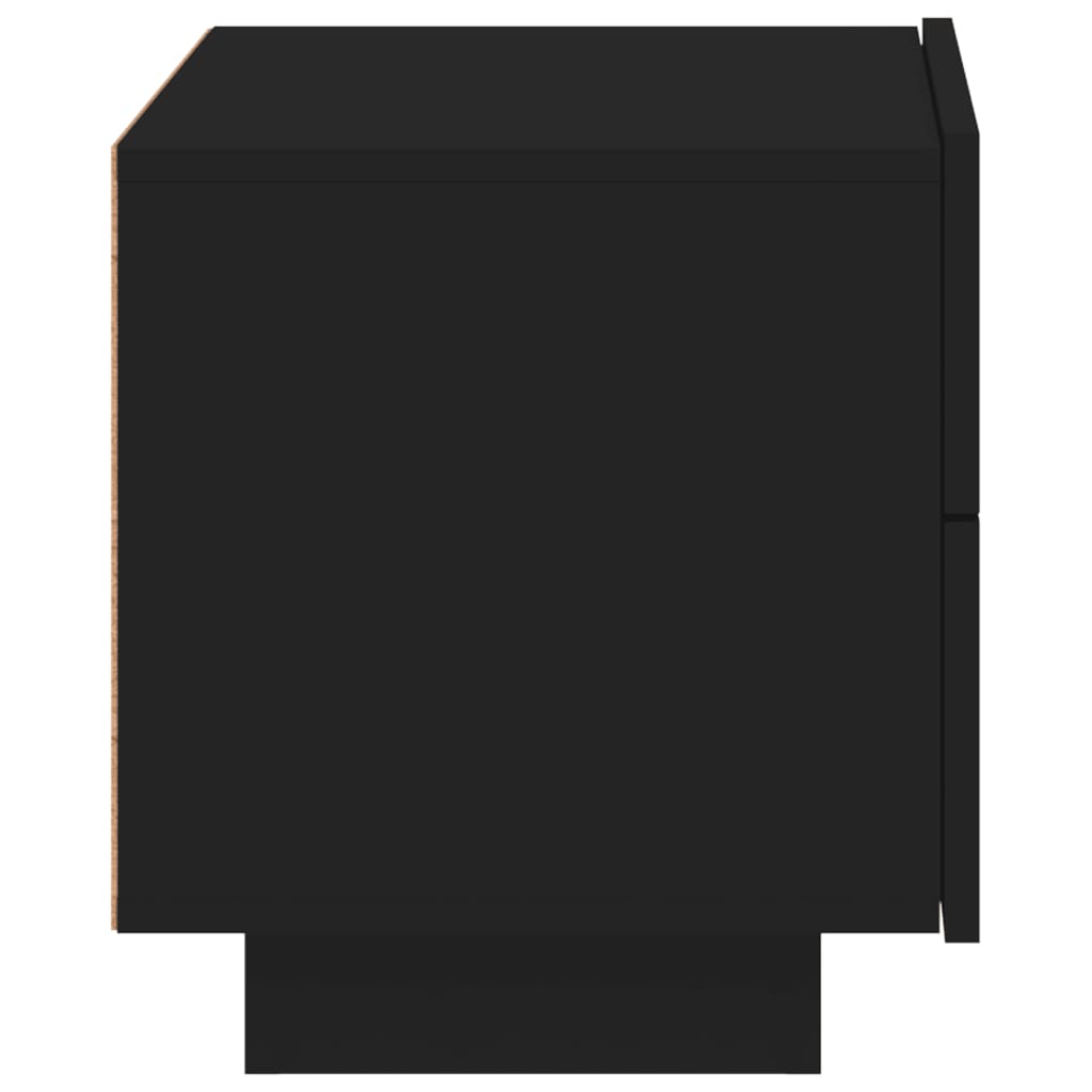 Mesa de cabeceira com luzes LED 70x36x40,5 cm preto