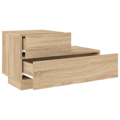 Mesa de cabeceira com luzes LED 70x36x40,5 cm carvalho sonoma
