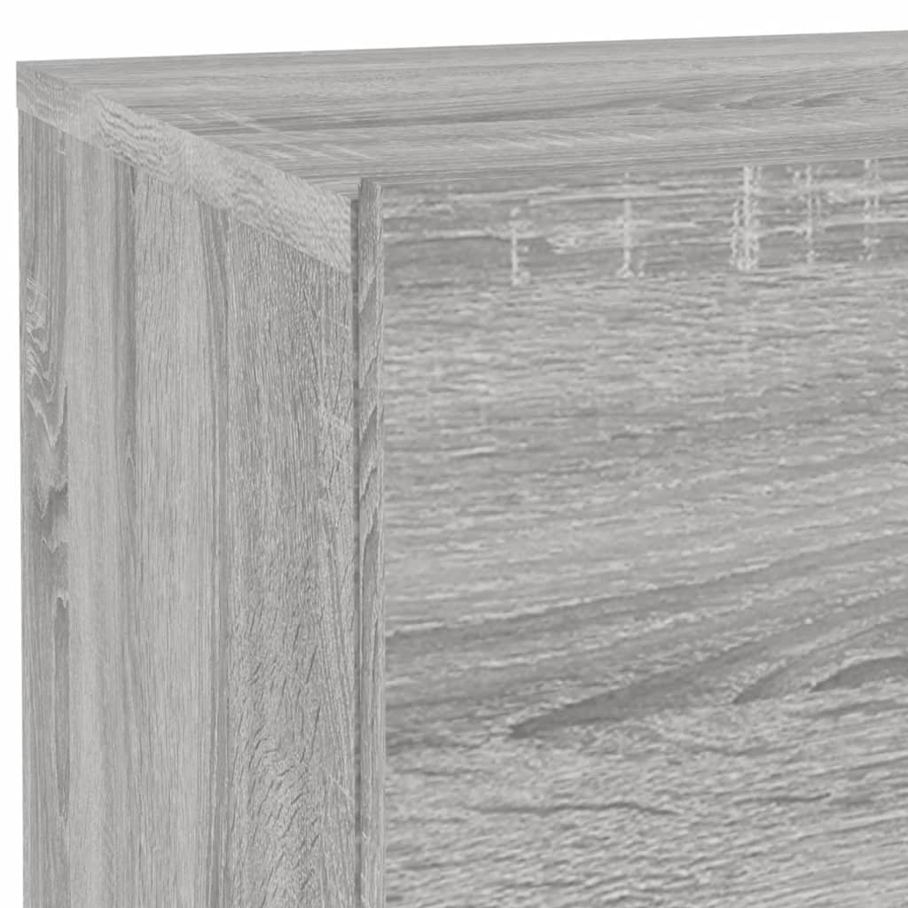 Mesa de cabeceira com luzes LED 70x36x40,5 cm cinzento-sonoma