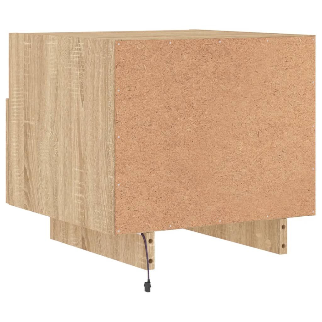 Mesa de cabeceira com luzes LED 40x39x37 cm carvalho sonoma