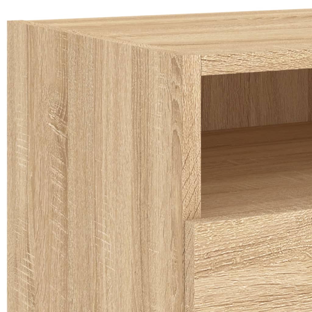 Mesa de cabeceira com luzes LED 40x39x37 cm carvalho sonoma