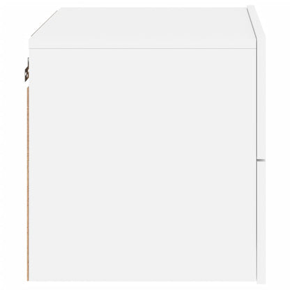 Mesa de cabeceira de parede com luzes LED branco