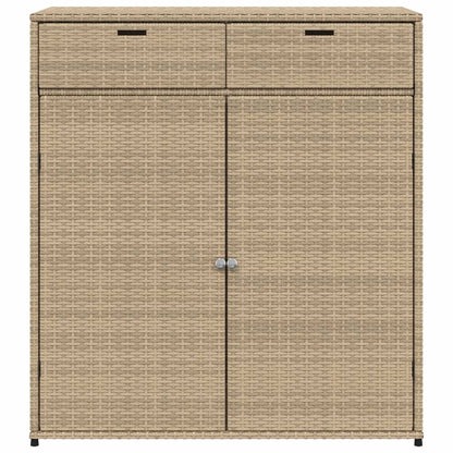 Garden storage cabinet 105x55x113 cm PE wicker beige