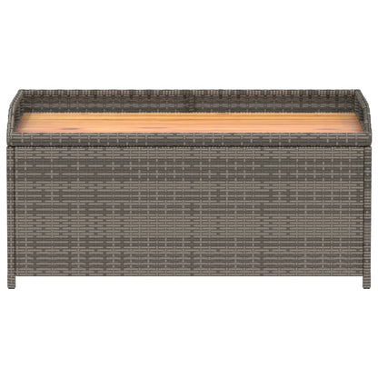 Storage bench 100x50x52 cm PE wicker and gray acacia wood