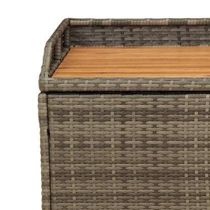 Storage bench 100x50x52 cm PE wicker and gray acacia wood