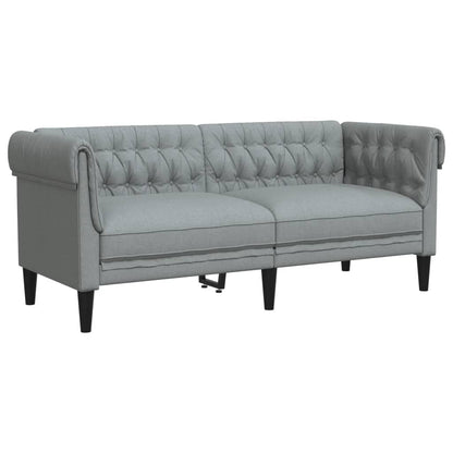 2 pcs light grey fabric sofa set