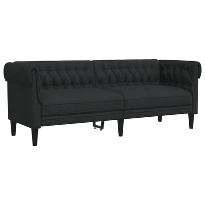 2 pcs black fabric sofa set