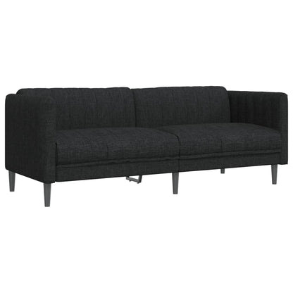 2 pcs black fabric sofa set