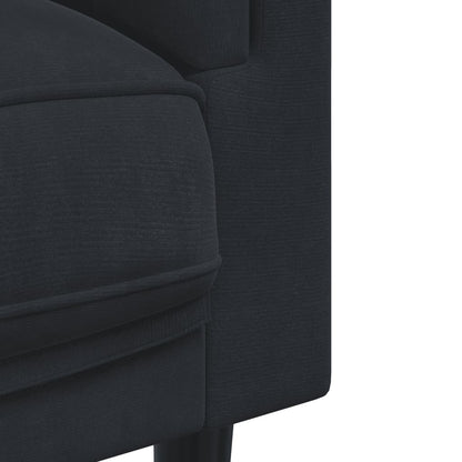 3 pcs conjunto de sofás com almofadas veludo preto