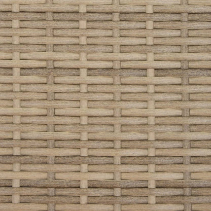 Double sun lounger with canopy/cushions in PE wicker, mixed beige