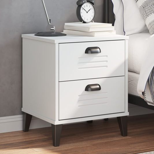 VIKEN bedside table made of white wood