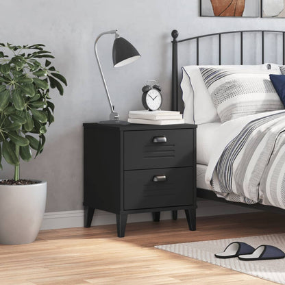 VIKEN bedside table made of black wood