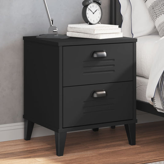 VIKEN bedside table made of black wood