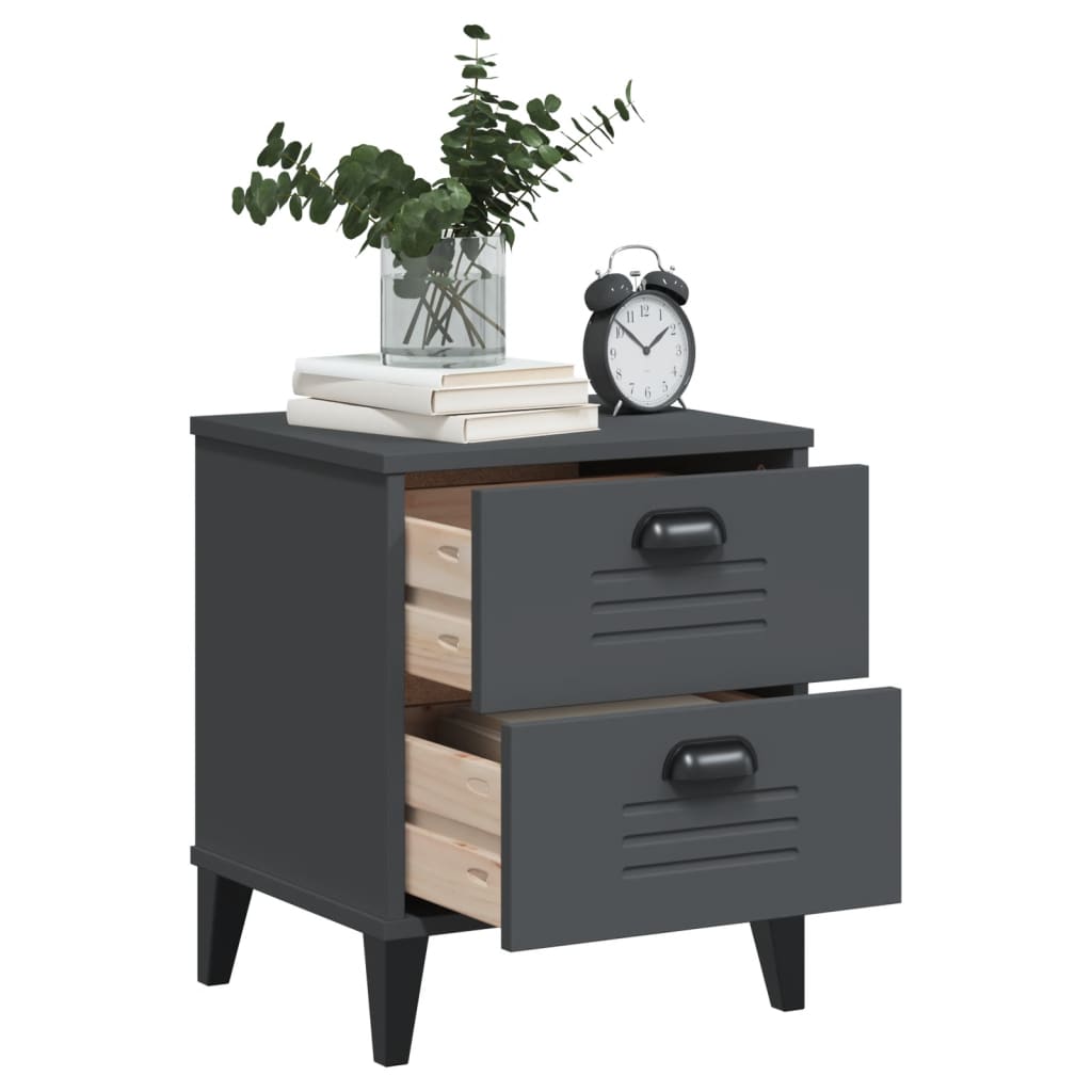 VIKEN bedside table in anthracite grey wood derivatives