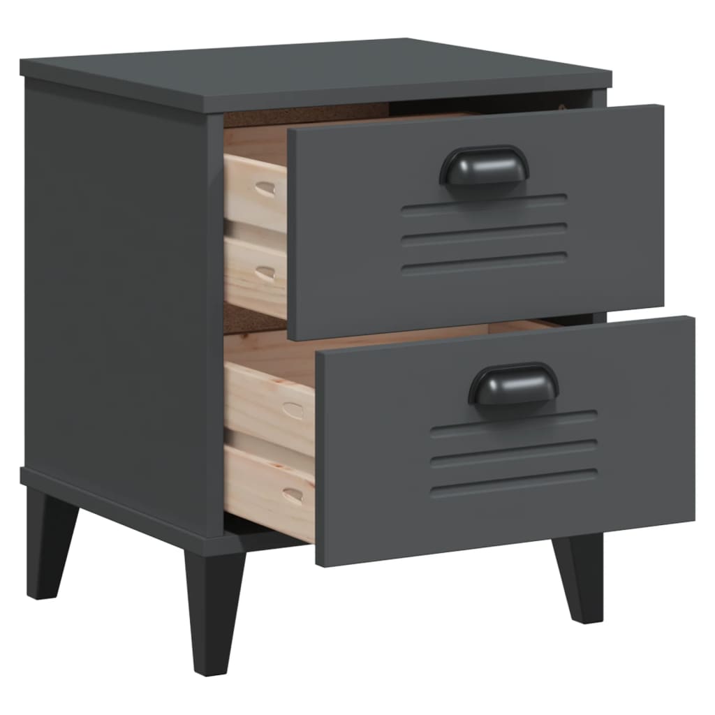 VIKEN bedside table in anthracite grey wood derivatives