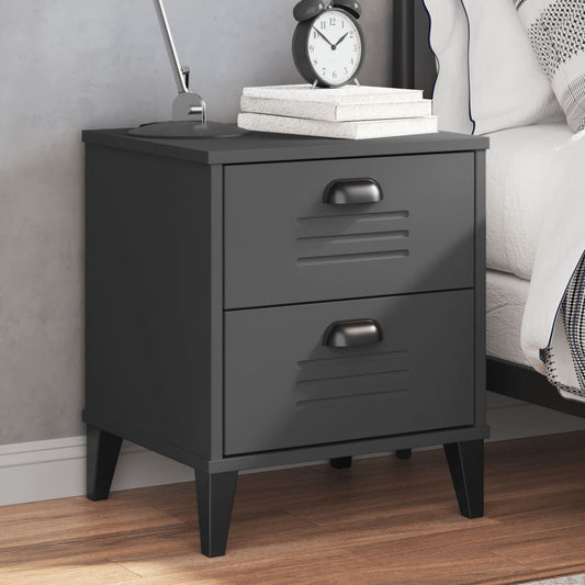 VIKEN bedside table in anthracite grey wood derivatives