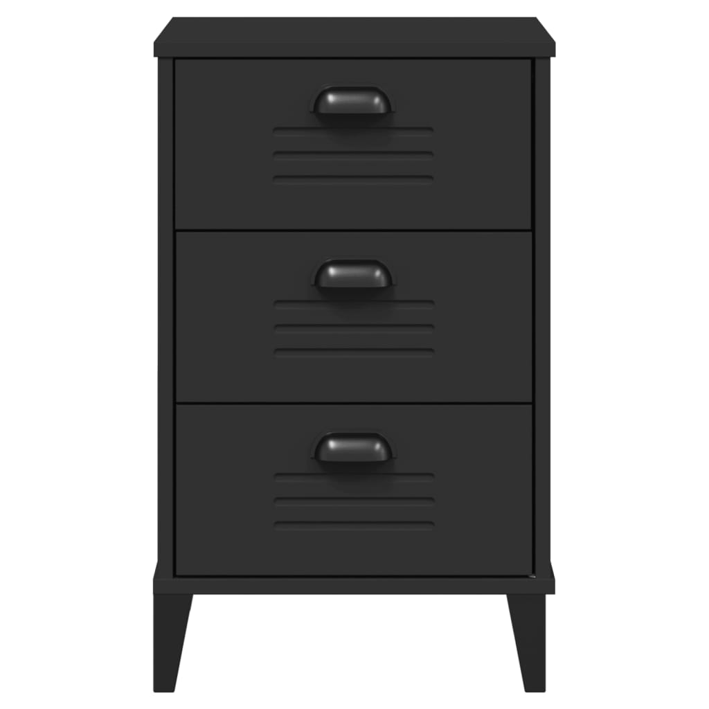 VIKEN bedside table made of black wood