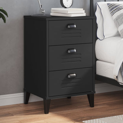 VIKEN bedside table made of black wood