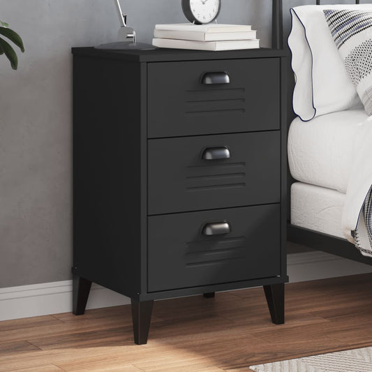 VIKEN bedside table made of black wood