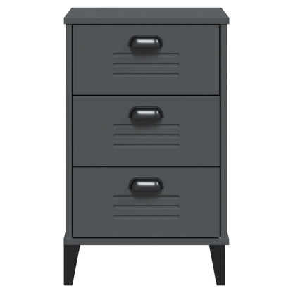 VIKEN bedside table in anthracite grey wood derivatives