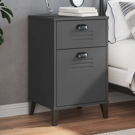VIKEN bedside table in anthracite grey wood derivatives