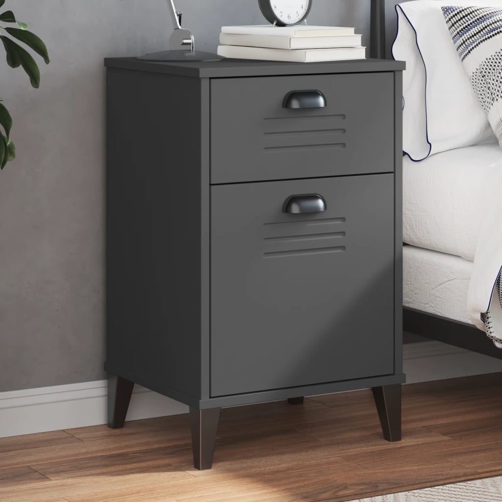 VIKEN bedside table in anthracite grey wood derivatives