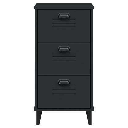 VIKEN bedside table made of black wood