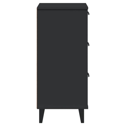 VIKEN bedside table made of black wood