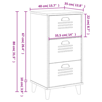 VIKEN bedside table made of black wood