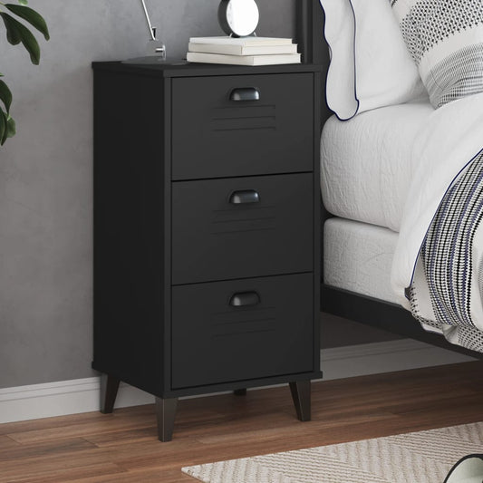 VIKEN bedside table made of black wood