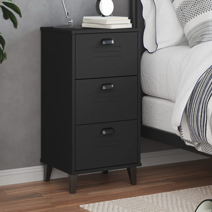 VIKEN bedside table made of black wood