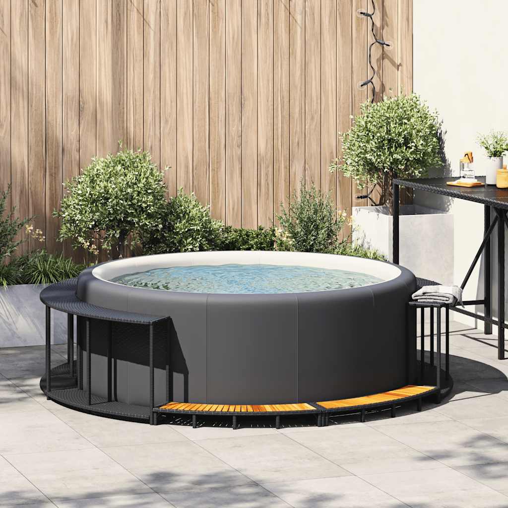 Bathtub Surround with Storage and Wooden Step