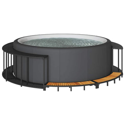 Bathtub Surround with Storage and Wooden Step