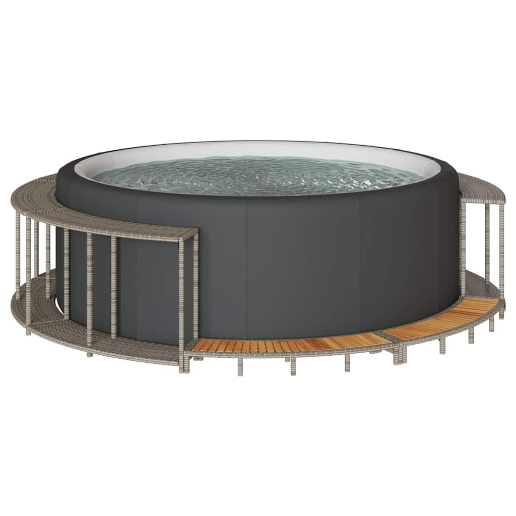 Bathtub Surround with Storage and Wooden Step