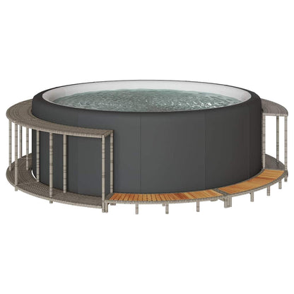 Bathtub Surround with Storage and Wooden Step