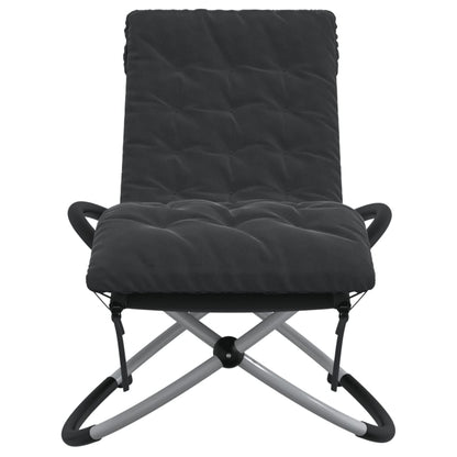 Geometric sun lounger with black and grey steel cushion