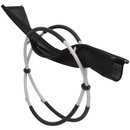 Geometric sun lounger with black and grey steel cushion