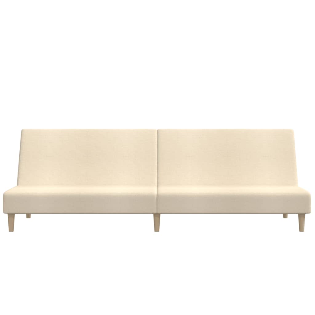 Sofá-cama de 2 lugares tecido cor creme